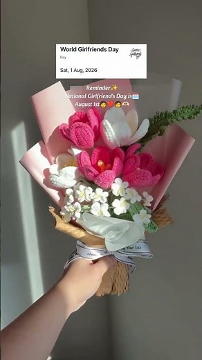Cute DIY crochet bouquet for your bestie or gf 💖 #crochet #giftideas
