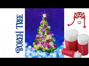 EASY Christmas Tree Bokeh No Brushes Acrylic Live stream | TheArtSherpa