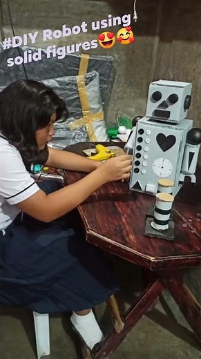 DIY robot🤖 using solid figures #project👏