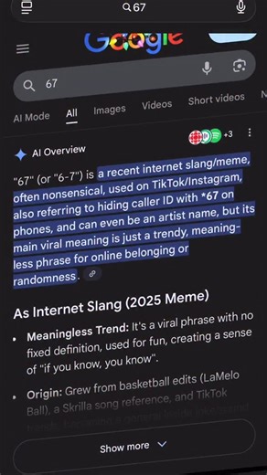 MK on Instagram: "When you type in “67” in the search bar this is what happens #explore #fyp #foryoupage #relatable #67"