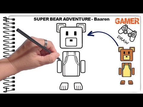 Como DESENHAR o BAAREN de SUPER BEAR ADVENTURE - How to Draw BAAREN from SUPER BEAR ADVENTURE