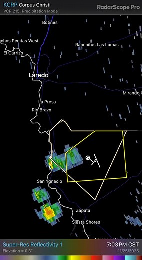 Severe Thunderstorm Warning National Weather Service Brownsville TX 843 PM CST Tue Nov 25 2025 The National Weather Service in Brownsville has issued a * Severe Thunderstorm Warning for... Northern Zapata County in Deep South Texas... * Until 930 PM CST. * At 842 PM CST, a severe thunderstorm was located 11 miles northwest of Bustamante, moving east at 10 mph. HAZARD...Ping pong ball size hail. SOURCE...Radar indicated. IMPACT...People and animals outdoors will be injured. Expect damage to roofs