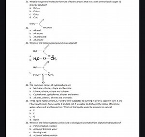 What is the general molecular formula of hydrocarbons that reac... | Filo