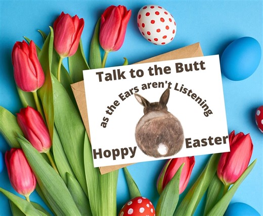 Funny Easter Greeting Card, A6 Easter Bunny Card, Rabbit Pun Card, Rude Easter Card, Hoppy Easter Card, Funny Animal Card, Eco Friendly - Etsy Australia