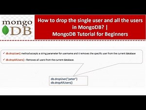 How to Drop a Single User and All Users in MongoDB? | MongoDB Tutorial for Beginners