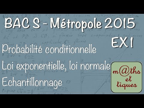 BAC S Maths - Métropole 2015 - Exercice 1 (Proba et stat)