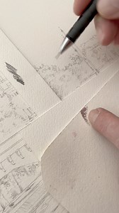 Step 1 ter- Continuation and completion of the preparatory drawing. Drawing done by projection, but the photo doesn't tell the whole story, and I have to reinterpret a lot of details. I use a criterium 0.5mm 3H. I add some shadows to give more depth to the future watercolor. « An Autumn Morning on the Pont Neuf and the Quai des Orfèvres ».This will be a transparent watercolor on Arches paper cold pressed 356gr. All my whites will be the whites of the paper.Size : 27,6 inch x 15,3 inch.Avaible fo