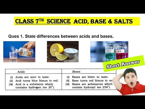 acid base and salts class 7 question answer | class 7 science chapter 4 question answer