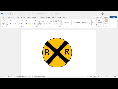 How to create railroad traffic sign in word