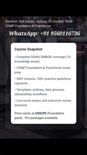 CDMP Certification Prep | Master DAMA-DMBOK 🚀