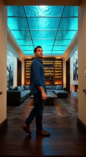 They Built a GLASS CEILING Pool Over the Living Room #luxury #homesmart #design