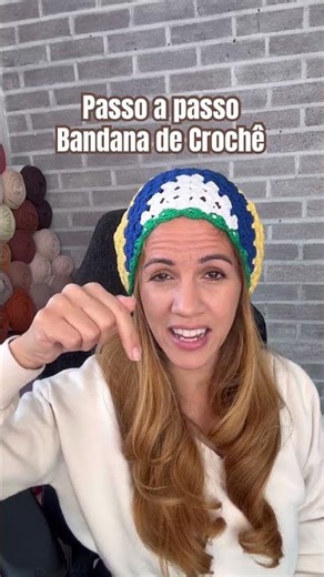 Passo a passo bandana do Brasil em crochê. Vídeo completo abaixo.
