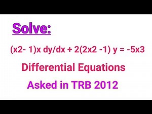 TRB polytechnic 2012 Previous year question | Differential equations