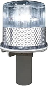 Solar Strobe LED Flashing Light, Waterproof Warning Lights, Solar Charging, for Beacon Dock Deck Driveway Sidewalk Path Safety Signs, Emergency Flash Traffic Lamp, Super Bright - White