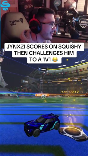 JYNXZI SCORES ON SQUISHY THEN CHALLENGES HIM TO A 1V1 😂 @Jynxzi @its_jstn #rocketleague #rocketleaguehighlights #squishymuffinz #jynxzi #jstn