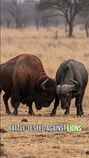 American Bison vs. Cape Buffalo – Who Wins in a Fight?#AmericanBison #CapeBuffalo #wildlifebattles