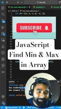 DSA in JavaScript: Find Min and Max Element Using Loop
