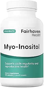 Fairhaven Health Myo-Inositol Supplement for Women and Men | Vitamin B8 2000mg | Vegan Inositol Powder Capsules | Gluten, Dairy and Soy Free | 120 Inositol Capsules