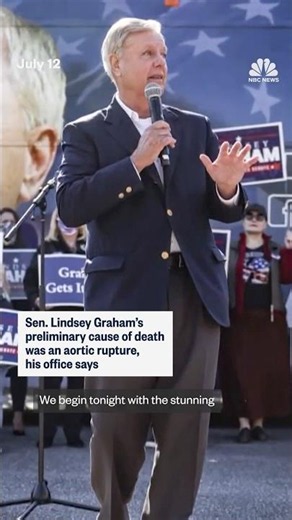Sen. Lindsey Graham's preliminary cause of death was an aortic rupture, his office says