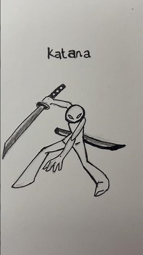 How to draw Human Figure with Katana #drawing #stickman #art #illustration #howtodraw