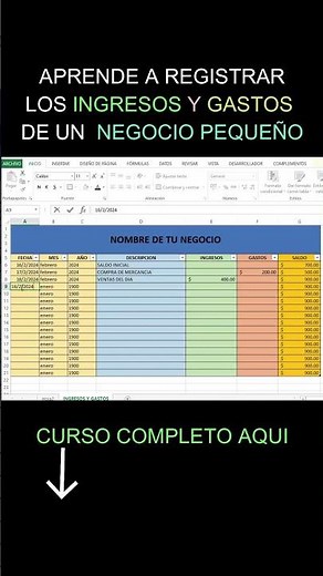 RECORD THE INCOME AND EXPENSES OF A SMALL BUSINESS #excel #smallbusiness #smallbusiness