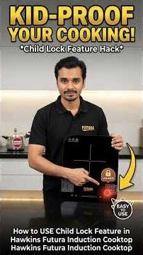 Kid Lock Feature You MUST Use 😱 | Make Your Induction Child Safe 🔒 #hawkins #cooktop #futura