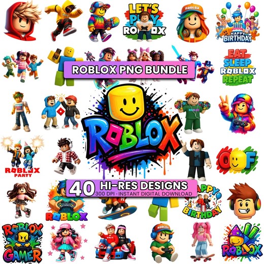 Roblox PNG Clipart Bundle - 40 High-res Transparent Designs - Etsy