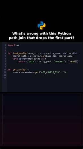Whats wrong with this Python path join that drops the first part? #pythonproductionbug