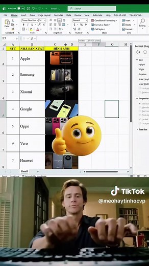 Cách chèn ảnh vào Excel để ảnh tự thay đổi kích thước theo ô