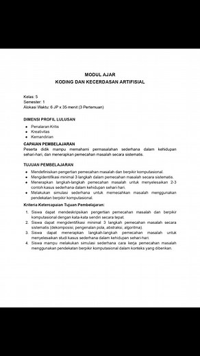 Modul Ajar Deep Learning untuk Kelas 5&6 SD