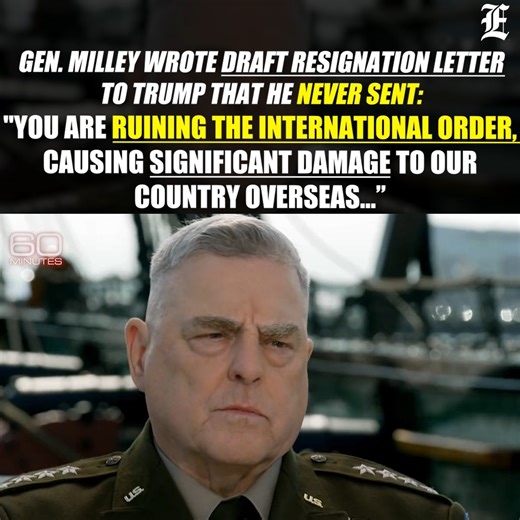 Gen. Milley wrote draft resignation letter to Trump that he never sent: "You are ruining the international order, causing significant damage to our country overseas..." READ: https://trib.al/zrSDsoY | Washington Examiner