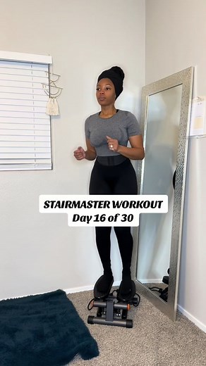 Stairmaster Workout Challenge! Day 16 of 30 on the mini stepper! Weights and resistance for a full workout! #cardioforfatloss #cardioathomeworkout #stairmasterchallenge2023 #ministepperchallenge