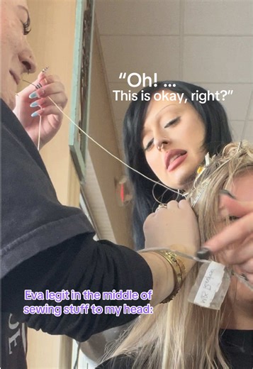 Cute Hair Extensions Install Outtake with Eva