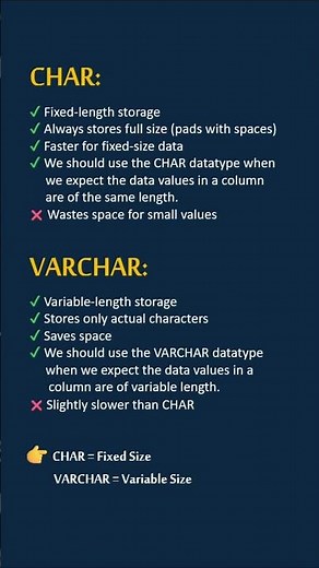 90% Developers Confuse CHAR vs VARCHAR 🤔 #shorts #sql #viral