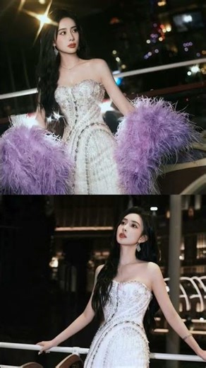 Purple Feather Mermaid Dress 💜✨ Celebrity Fantasy Runway Look #Shorts Viral 2026 Trend