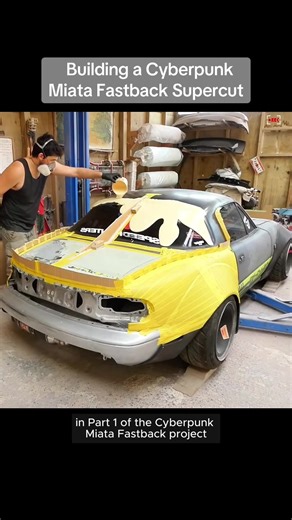 Building a Cyberpunk Miata Fastback Supercut | Part1#build #construction #cars #cleetusm #kenworth