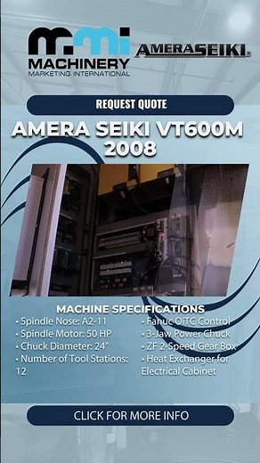 Amera Seiki VT600M 2008 #MMI #MachineShop #UsedMachinery