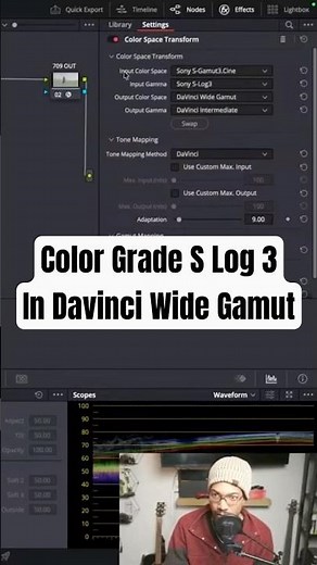 How to Color Grade Sony SLog3 in DWG with CSTs