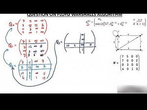 14-Floyd Warshall Algorithm Questions to find All Pair Shortest Path