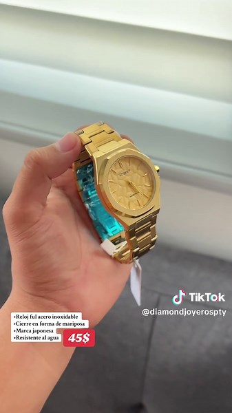 Reloj alta Calidad✅#pty🇵🇦 #diamond #orolaminado18k #aceroinoxidable #calidad