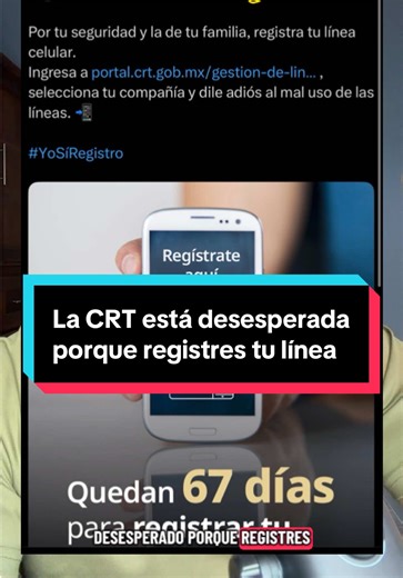 La CRT está desesperada porque registres tu línea telefónica #crt #registrotelefonico #padrontelefonico #telcel #morena