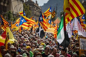 73,500 people take to streets in five pro-independence demonstrations across Catalonia
