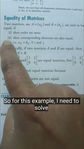 Equality of matrix with example