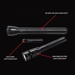 39 reactions | Get our Complete Home Bundle today and enjoy three high-quality flashlights to meet all your needs! The ML300L 4D LED Flashlight is a full-size flashlight that runs for 18 days on four D-cell batteries. The Mini Maglite Pro LED Flashlight is perfect for everyday use, while the Solitaire LED is small enough to carry on your keychain. | Maglite | Facebook