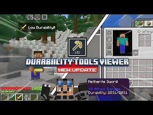 🔧 Minecraft PE Durability Mod – See Armor & Tool Durability Easily! 🔥