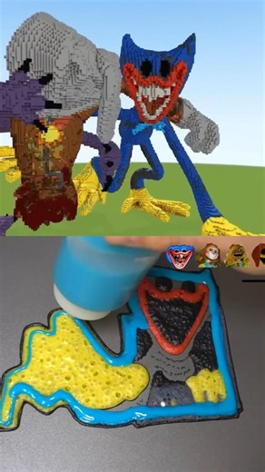 DogDay, Huggy Wuggy, CatNap Statue minecraft Timelapse Build And Pancake art |Poppy Playtime Chapter
