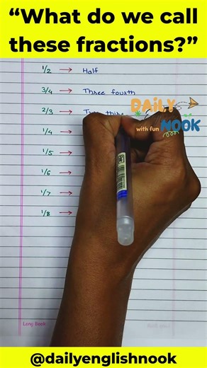 Can you name these fractions? #englishlesson #vocabulary #shorts 🔥