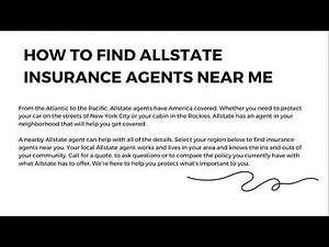 How to find Allstate Insurance Agents Near me