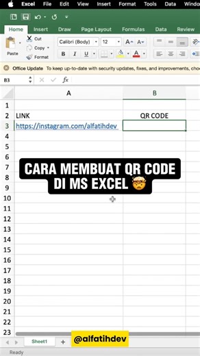 Cara Membuat QR Code di Excel #shorts