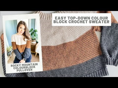 Easy Colourblock Crochet Sweater - Free Pattern